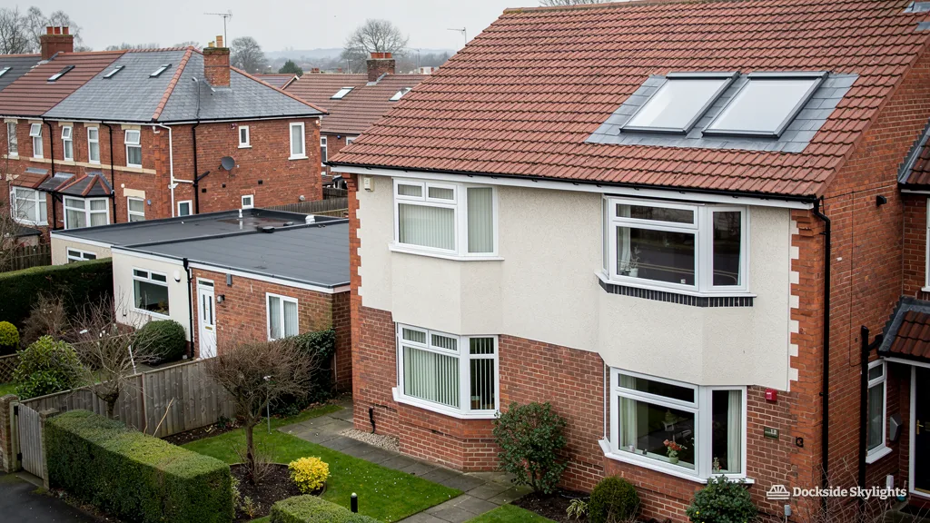 Detached house on the Wirral with roof windows in the tiled roof